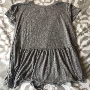 Urban outfitters gray flowy peplum T-shirt